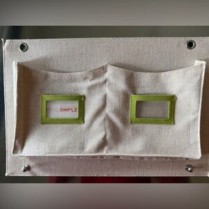 💚🧡REAL SIMPLE Oatmeal Canvas Wall Pocket Organizer